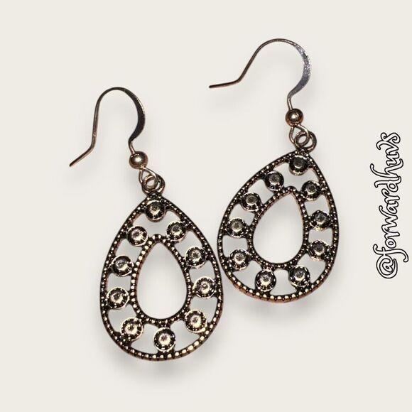 Bundle Sale 3 for $15 | Metal Copper Colored Dangle Earrings - Picture 1 of 7